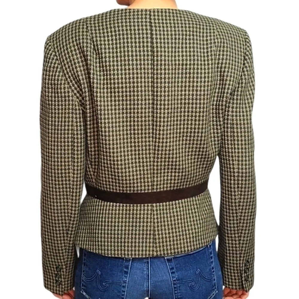 Ann Klein II Wool Structured Blazer Size 14 Brown - Picture 5 of 6